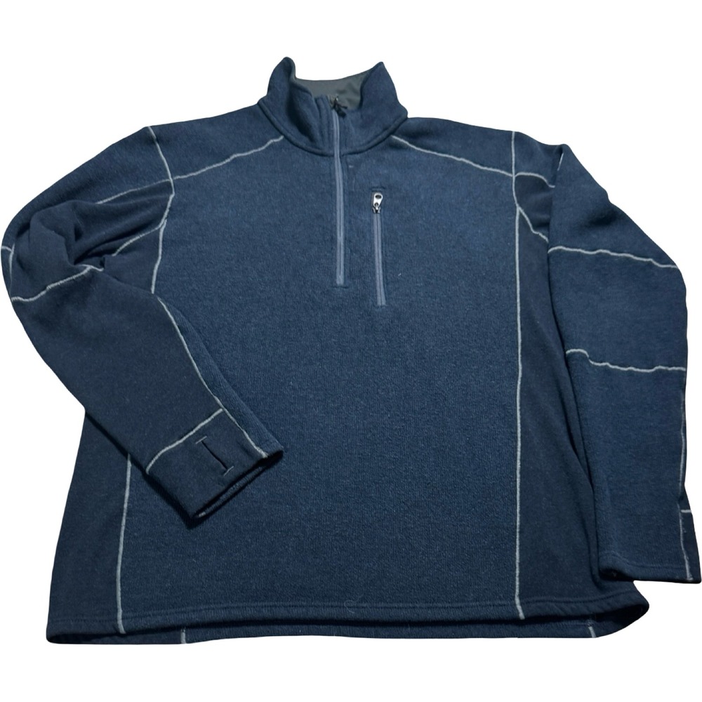 Kuhl Interceptr 1/4 Zip Fleece Pullover Mens XL Blue Good Thumb Loops 3111